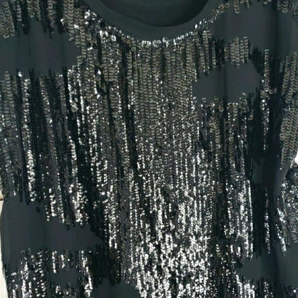 EXPRESS Sequined Sleeveless Top Black Size S - Picture 2 of 7